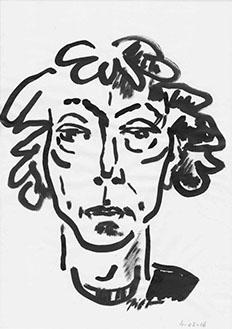 Portretstudie in Chinese inkt, Martha