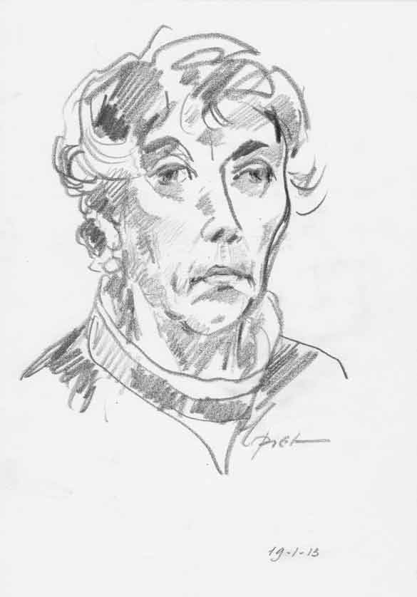 Portretstudie in potlood, Martha