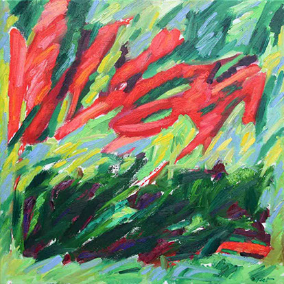 afbeelding van schilderij in olieverf op linnen, Structuren van Chaos no. 11