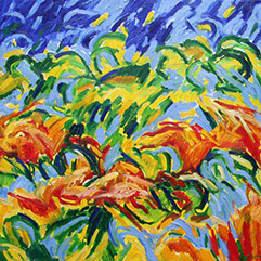 afbeelding van schilderij in olieverf op linnen, Structuren van Chaos no. 6