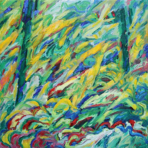 afbeelding van schilderij in olieverf op linnen, Structuren van Chaos no. 1