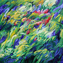 afbeelding van schilderij in olieverf op linnen, Structuren van Chaos no. 5