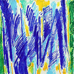 Afbeelding van tekening met oliepastelkrijt, Structuren van Chaos no. 1