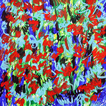 Afbeelding van tekening met oliepastelkrijt, Structuren van Chaos no. 53