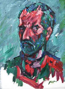 olieverf op papier, Zelfportret