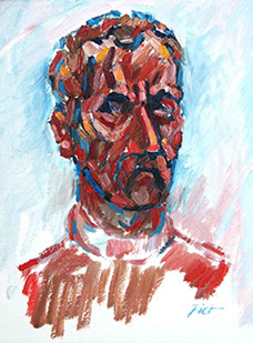 olieverf op papier, Zelfportret