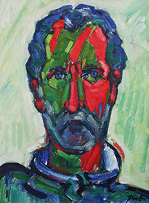 olieverf op papier, Zelfportret