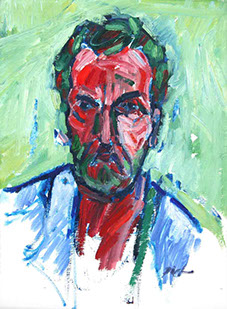 olieverf op papier, Zelfportret