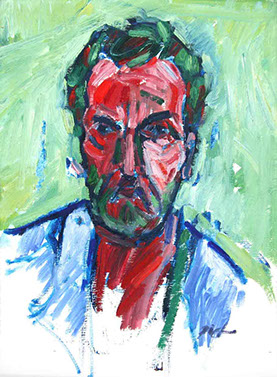 olieverf op papier, Zelfportret