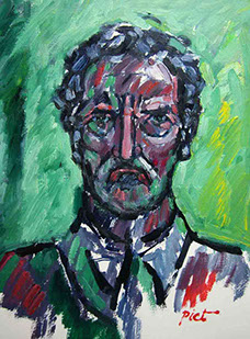 olieverf op papier, Zelfportret