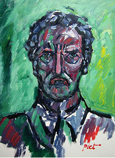 olieverf op papier, Zelfportret