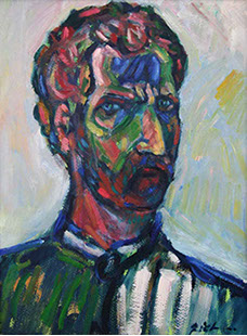 olieverf op papier, Zelfportret