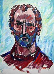 olieverf op papier, Zelfportret