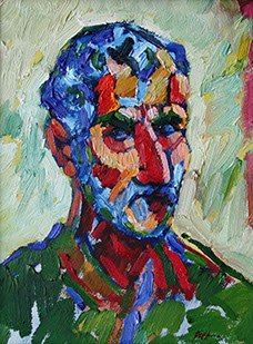 olieverf op papier, Zelfportret