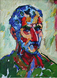 olieverf op papier, Zelfportret