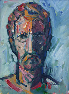 olieverf op papier, Zelfportret