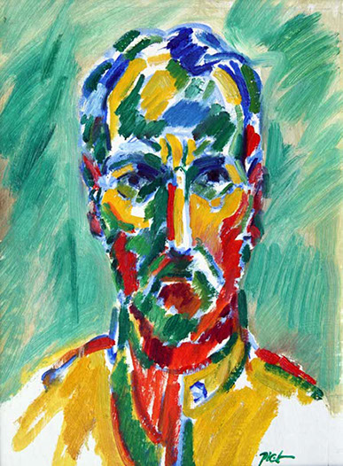 olieverf op papier, Zelfportret