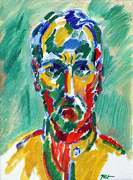 olieverf op papier, Zelfportret